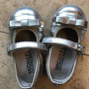 Silver toddler shoes